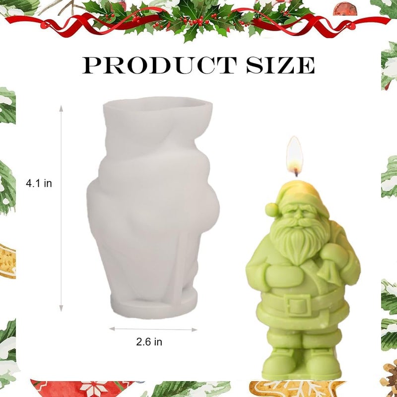 GELXGRIT 3D Santa Claus Silicone Candle Mold - Image 2